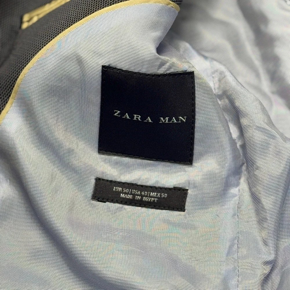 Zara Man Blue Textured Blazer‎ Suit Jacket Summer 2016 Collection 40 US NWT